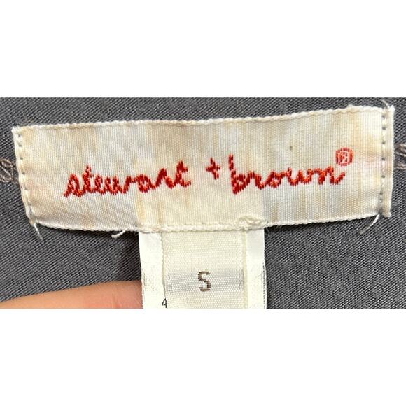 Stewart+Brown Gray Hemp Blend Layered 3/4 Sleeve Top Women’s Small USA - Picture 3 of 7